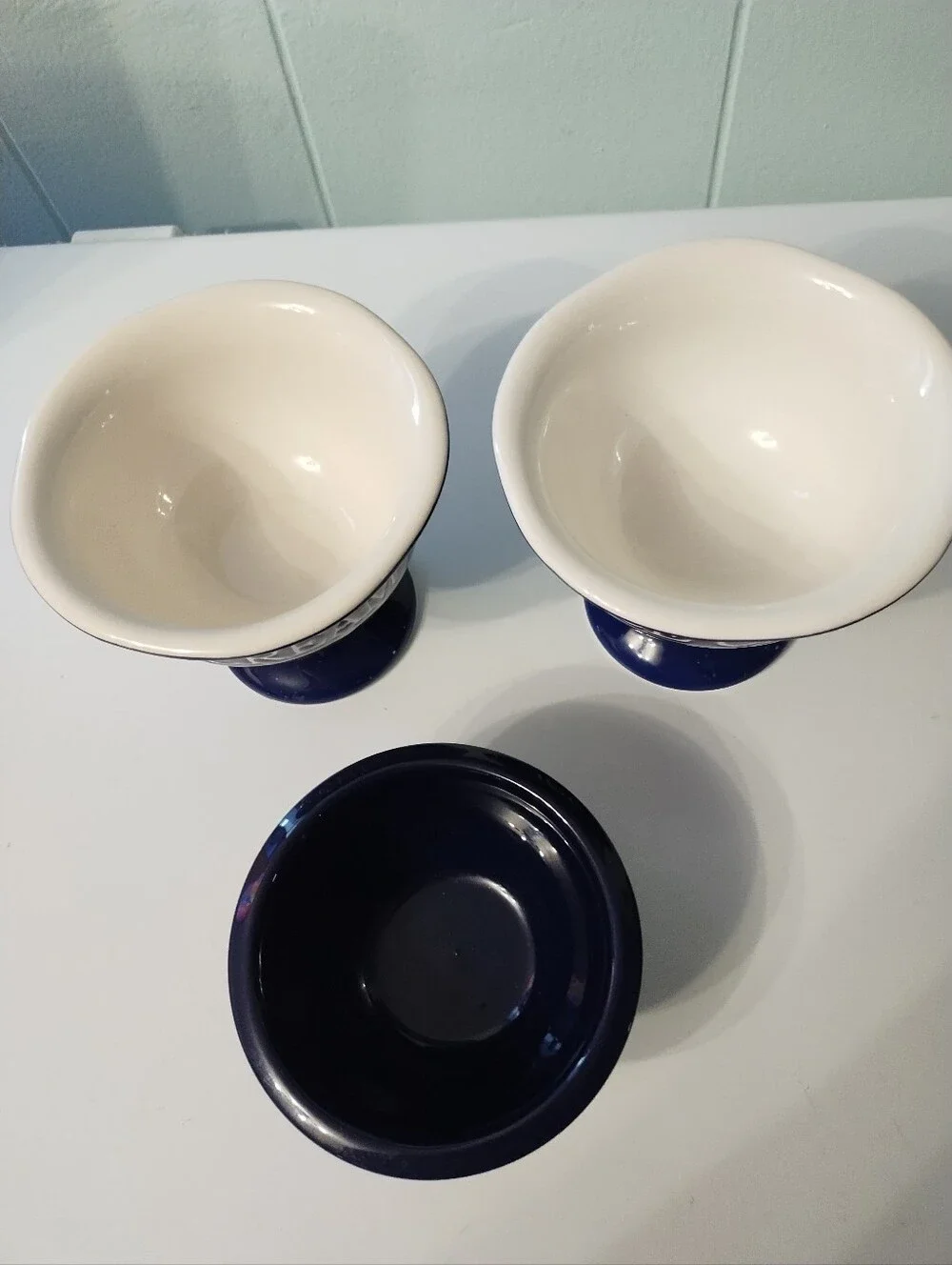 Blue Ceramic Ice Cream Bowls and Star Snack Bowl - Set of 4 Terramoto